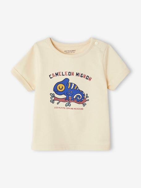 Short Sleeve Chameleon T-Shirt for Babies ecru 