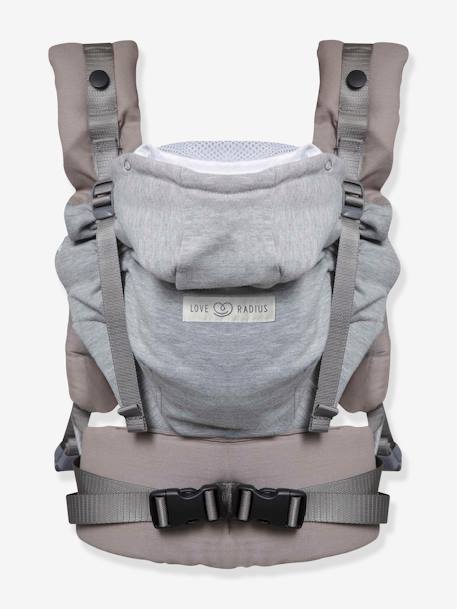 Physiological Baby Carrier, HoodieCarrier 2 by LOVE RADIUS black+grey+printed black 