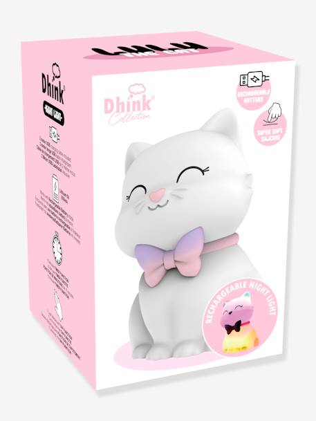 Soft Rechargeable Night Light, Lulu the Cat - DHINK KONTIKI white 