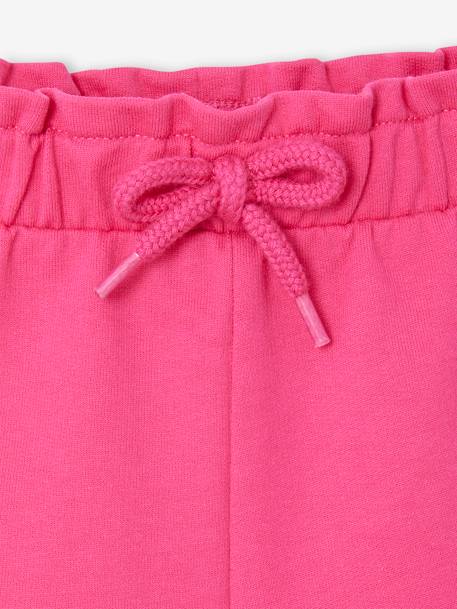 Paperbag Shorts in Fleece for Babies aqua green+fuchsia 