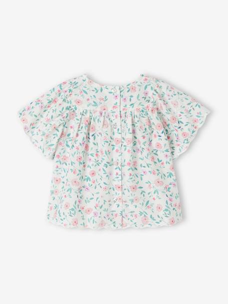 Blouse with Flower Motifs for Babies ecru 