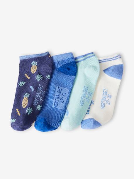 Pack of 4 Pairs of 'Holidays' Trainer Socks for Boys azure 