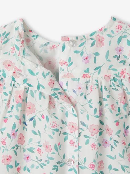 Blouse with Flower Motifs for Babies ecru 