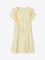 Ruffled Dress in Broderie Anglaise, for Girls