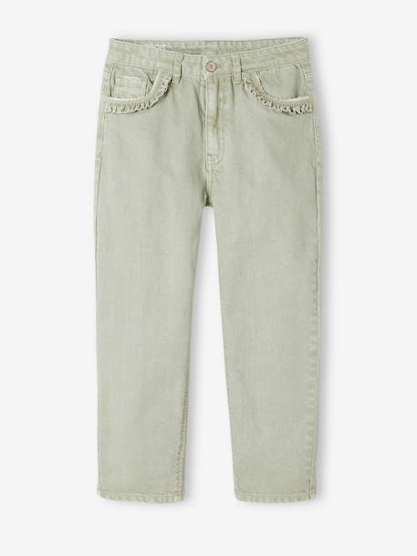 WIDE Hip MorphologiK Straight Leg Trousers for Girls blush+sage green 