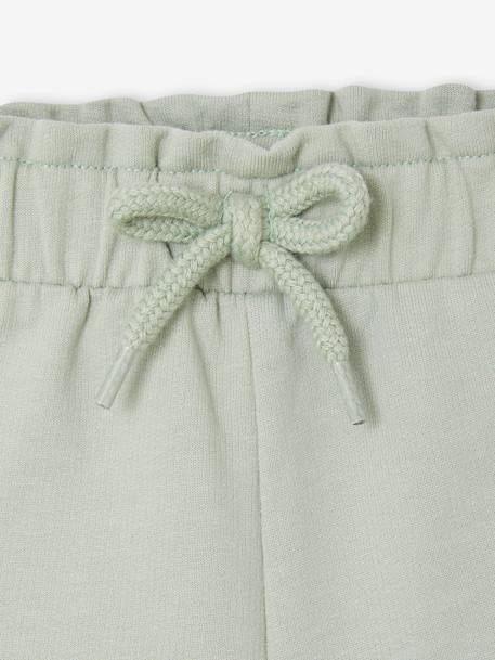 Paperbag Shorts in Fleece for Babies aqua green+fuchsia 