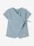 Cotton Gauze Short Pyjamas for Babies ecru+grey blue 