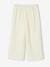 Wide-Leg Cotton Gauze Trousers with Embroidered Flowers for Girls vanilla 