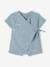 Cotton Gauze Short Pyjamas for Babies ecru+grey blue 