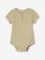 Pack of 2 Bodysuits in Honeycomb Knit, Organic Cotton, for Newborns olive 