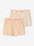 Pack of 2 Pairs of Shorts for Girls apricot+mauve+sweet pink 