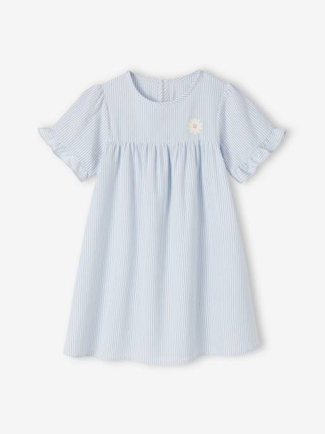 Nightie in Striped Lightweight Poplin striped blue 