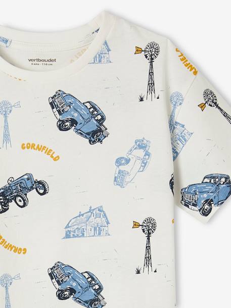 T-Shirt with Farmer Motif for Boys printed white 