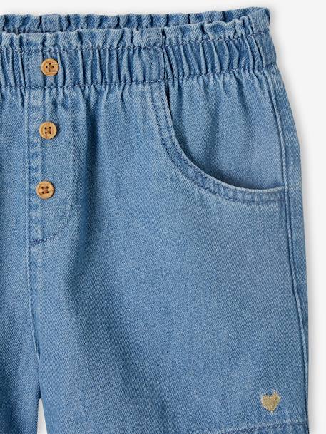 Easy-to-Put-On Light Denim Shorts, for Girls stone 