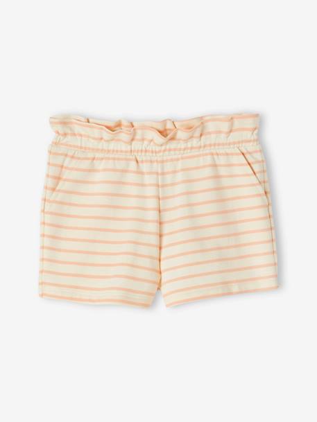 Pack of 2 Pairs of Shorts for Girls apricot+mauve+sweet pink 