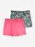 Pack of 2 Pairs of Shorts for Girls apricot+mauve+sweet pink 