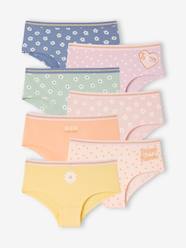 Pack of 7 Flower Shorties in Organic Cotton for Girls