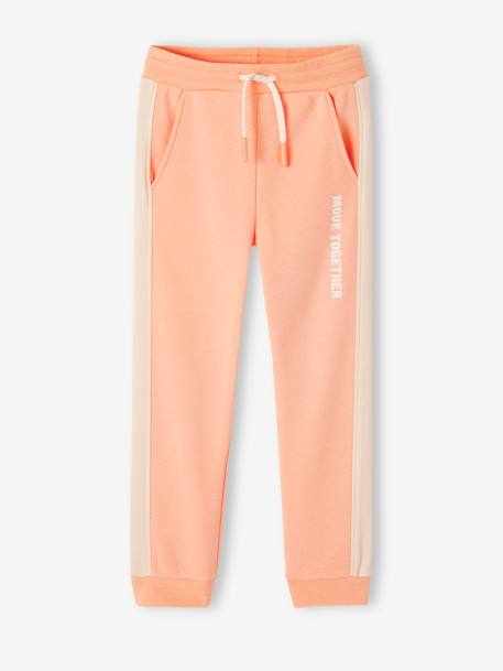 Joggers with Side Stripes for Girls coral 