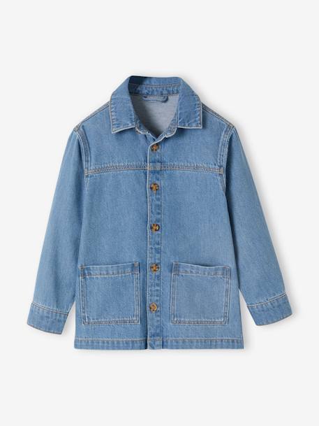 Unisex Shacket in Denim for Children stone 