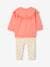 Ruffled Sweatshirt + Leggings Combo for Babies caramel+fuchsia 