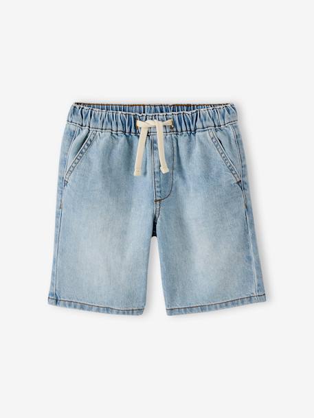 Easy-to-Slip-On Denim Bermuda Shorts for Boys double stone+stone 