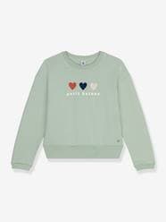 Maternity-Knitwear-Heart Sweatshirt for Girls by PETIT BATEAU