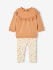 -Ruffled Sweatshirt + Leggings Combo for Babies