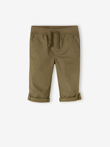 Cropped Lightweight Trousers Convert into Bermuda Shorts, for Boys beige+night blue+olive 