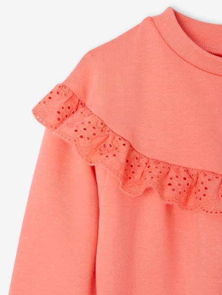 Ruffled Sweatshirt + Leggings Combo for Babies caramel+fuchsia 