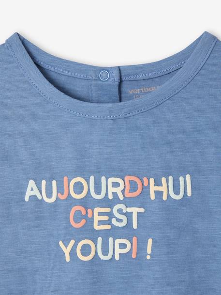 Short Sleeve 'Paradise' T-Shirt for Babies blue+ecru 