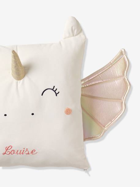 Square Unicorn Cushion ecru 