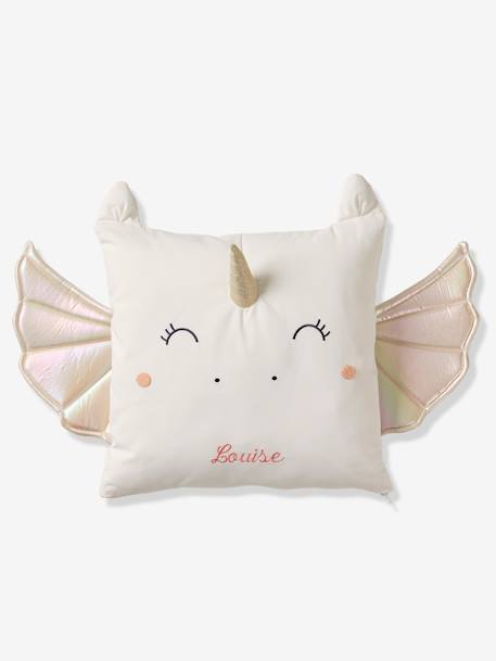 Square Unicorn Cushion ecru 