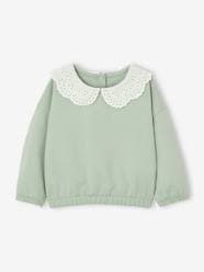 Baby-Sweatshirt with Embroidered Collar for Babies