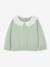 Sweatshirt with Embroidered Collar for Babies caramel+sage green 