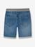 Bermuda Shorts in Denim-Effect Fleece for Boys, Easy to Put On denim grey+double stone+stone 