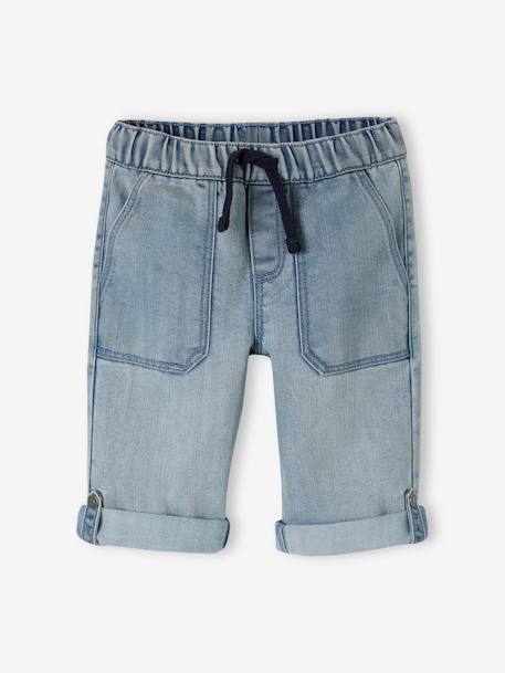 Indestructible Cropped Denim Trousers, Roll-Up into Bermudas for Boys double stone 