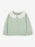 Sweatshirt with Embroidered Collar for Babies caramel+sage green 