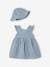 Dress & Bucket Hat Combo in Cotton Gauze for Newborns chambray blue 