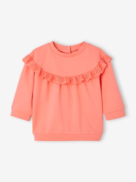 Ruffled Sweatshirt + Leggings Combo for Babies caramel+fuchsia 