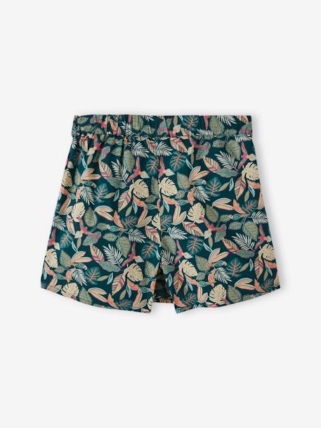 Printed Skort for Girls fir green+printed orange 