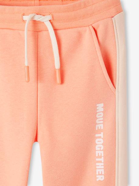 Joggers with Side Stripes for Girls coral 