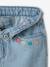 Denim Skirt with Embroidered Flowers, for Girls bleached denim 