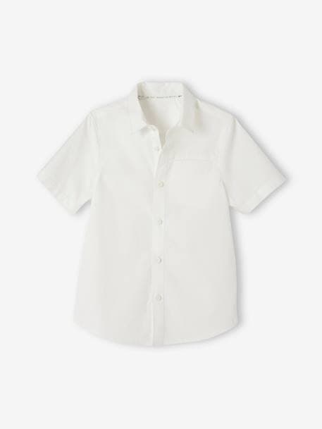 Occasion Wear Shirt, Detachable Bow-Tie, Short Sleeves, for Boys white 