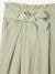 Cropped, Wide Leg Paperbag Trousers in Cotton Gauze for Girls old rose+sage green 