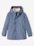 3-in-1 Rubber Raincoat with Removable Sherpa Bodywarmer for Boys grey blue 