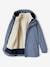 3-in-1 Rubber Raincoat with Removable Sherpa Bodywarmer for Boys grey blue 