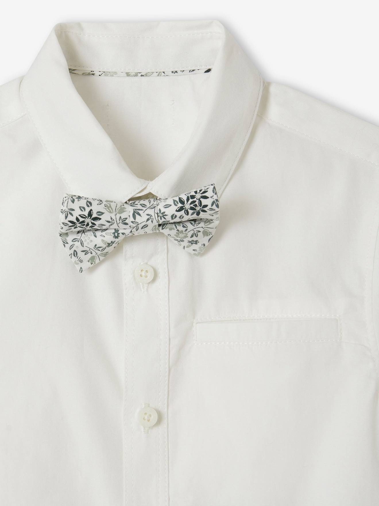 Short sleeve shirt deals and bow tie