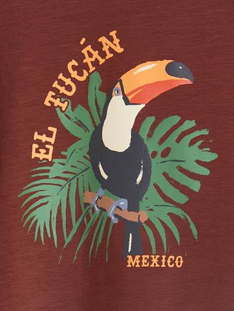 T-Shirt with Toucan, for Boys bordeaux red 