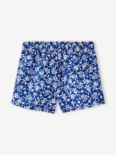 Swim Shorts with Stylised Flowers Print for Baby Boys printed blue 