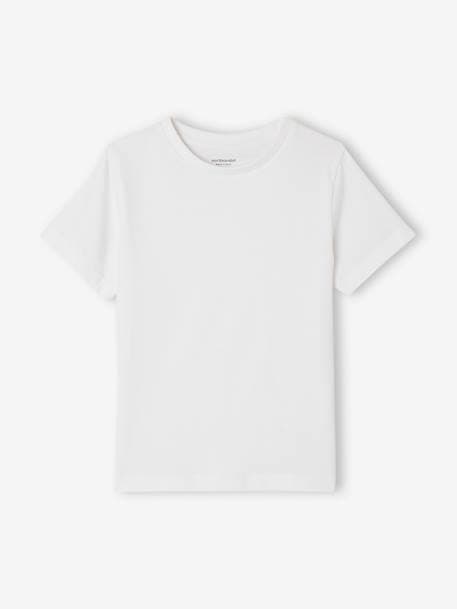 Plain T-Shirt for Boys WHITE LIGHT SOLID 